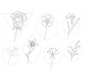Stickserie - Geo Flowers